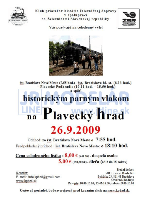 Historickým parným vlakom na Plavecký hrad 2009