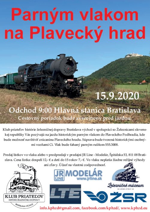 Parným vlakom na Plavecký hrad 15.9.2020