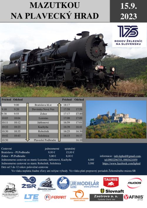 Mazutkou na Plavecký hrad 15.9.2023